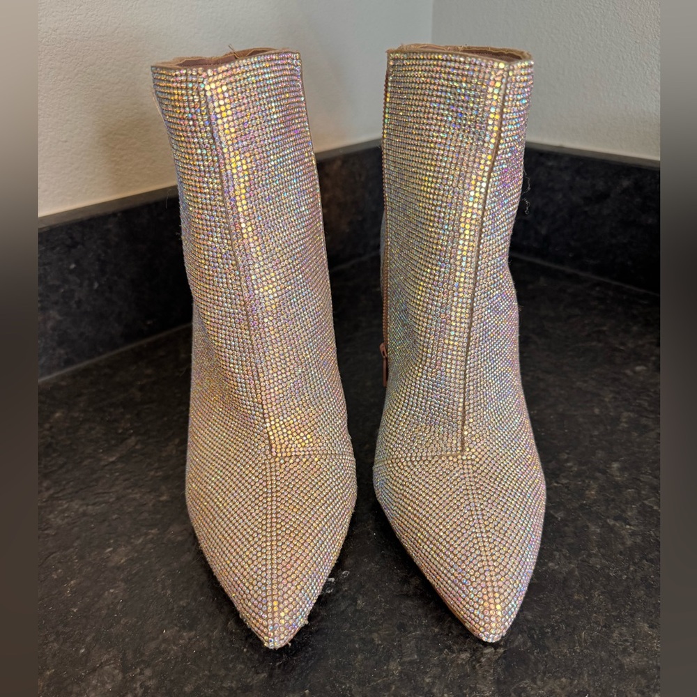 Steve Madden Glittering Silver Heeled Boots